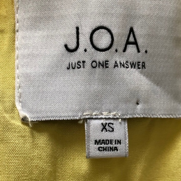 JOA Floral Mini Off Shoulder Bubble Sleeve Dress XS Yellow New - Picture 6 of 8